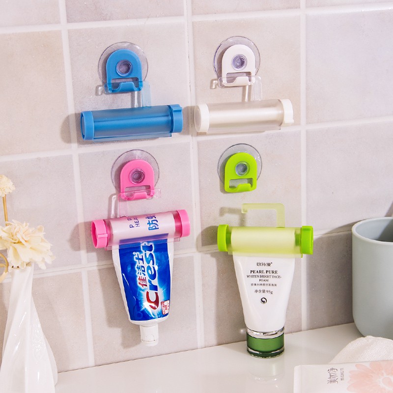 擠牙膏器 吸盤式 洗面乳 牙膏架 擠壓器 壁掛式擠牙膏神器 旋轉牙膏器 不浪費 環保 浴室收納