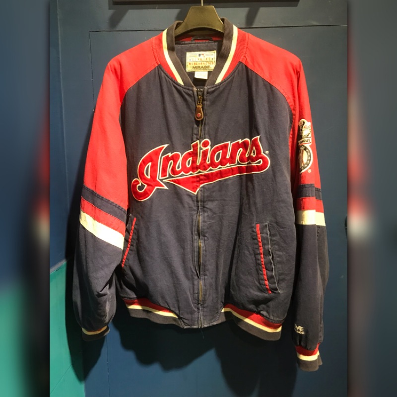 極樂鳥古著-Cleveland Indians 克里夫蘭印地安人隊棒球外套