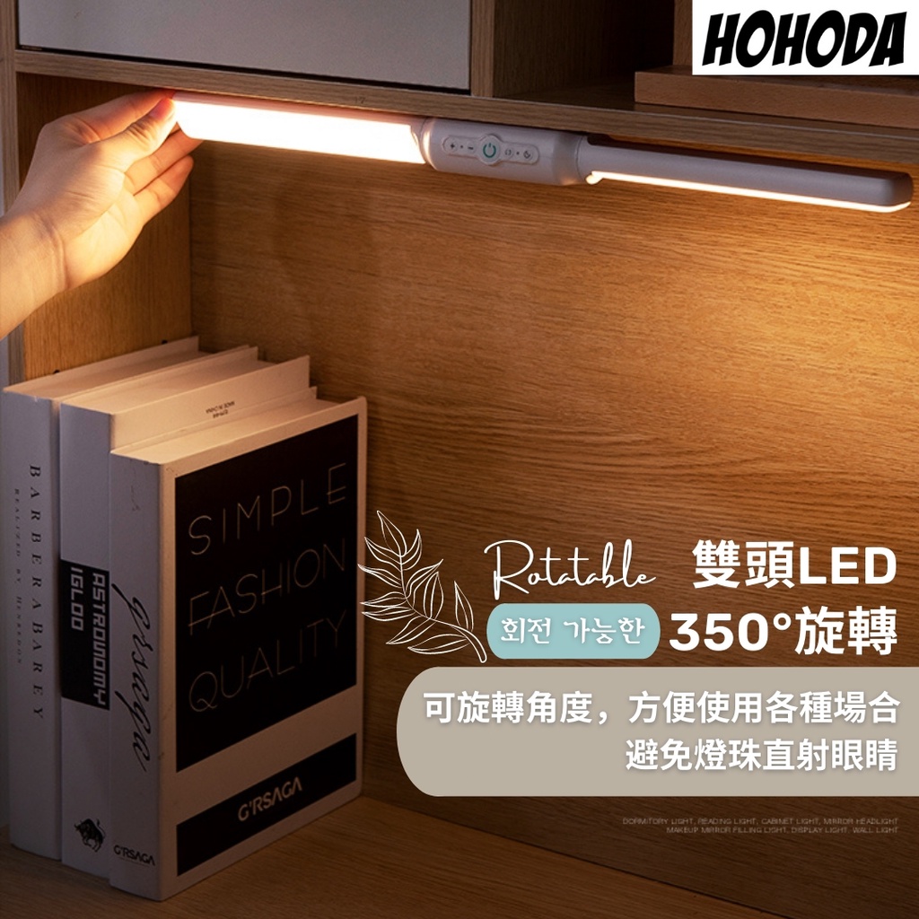 HOHODA 可旋轉 調整 角度 磁吸 LED 檯燈 閱讀燈 Led床頭燈 衣櫥燈 USB 小夜燈 讀書燈 書桌燈 宿舍