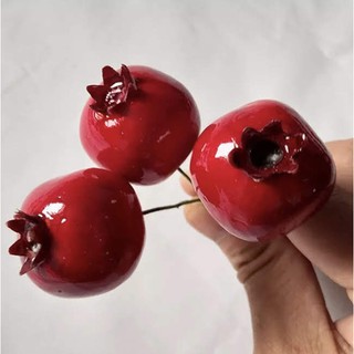 永生花配件，模擬石榴果實小紅果，3種尺寸