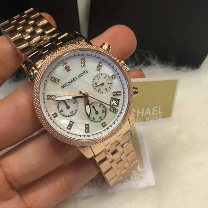 Michael Kors mk5026 mk6077 玫瑰金 貝殼 水鑽 三眼手錶 時尚錶 mk 錶 mk 手錶 MK