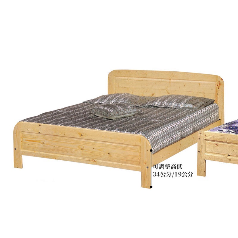 22 輕鬆購 松木實木5尺雙人床台 床架 熱銷DIY GD92-3