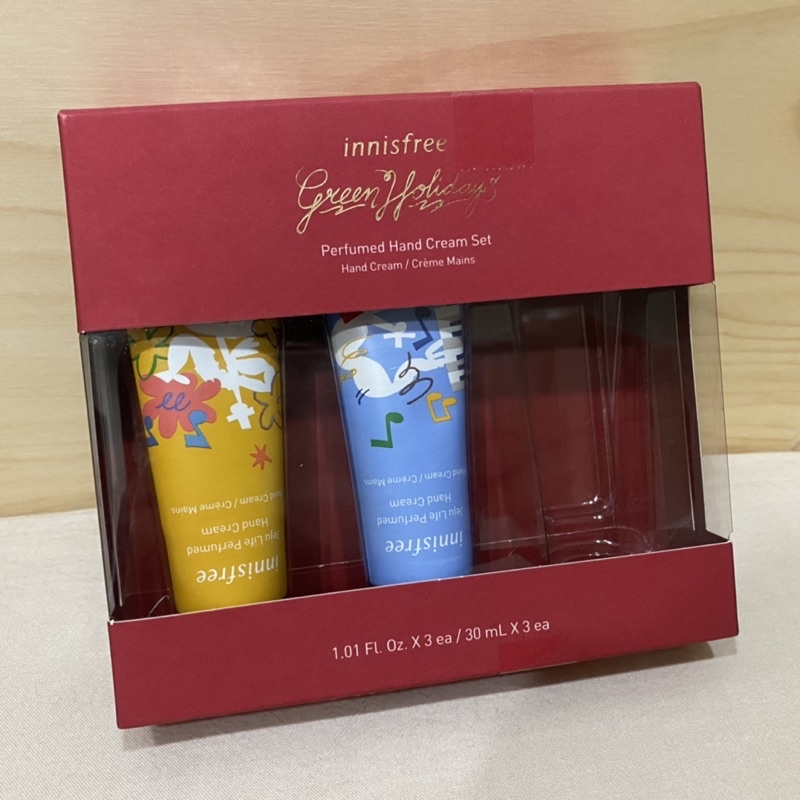 ［剩兩支］innisfree 2019 綠色聖誕 濟州香氛護手霜限量組(30ml*1入)-悅詩風吟 剩下黃色款 花香調