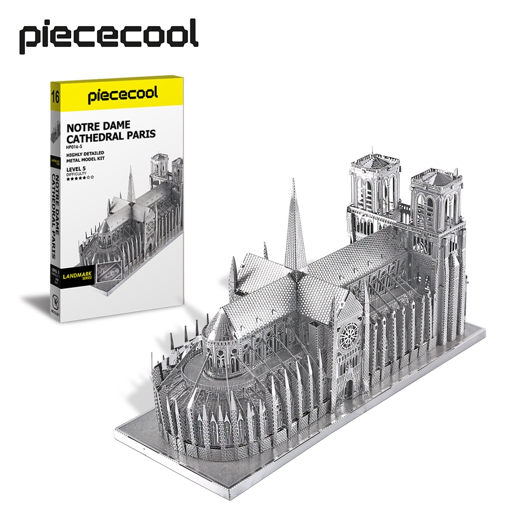 Piececool 3D 金屬拼圖, 巴黎圣母院大教堂巴黎建築積木