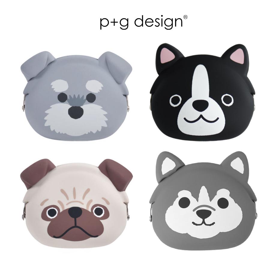 【p+g design】mimi POCHI Friends 雪納瑞/哈巴狗/哈士奇/波士頓㹴犬 造型矽膠口金包 零錢包