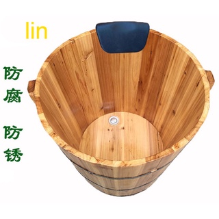 lin純手工圓形香杉木桶全身泡澡沐浴桶洗澡桶成人浴盆浴缸薰蒸