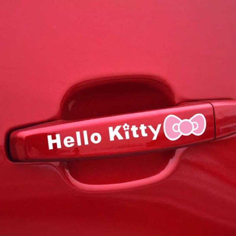 hello kitty 貼紙 可愛車貼  防水 安全帽 行李箱 可愛貼紙 摩托車 汽車手把貼紙 蝴蝶結