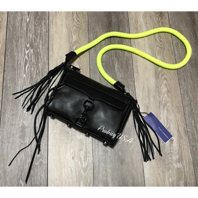 全新 正品 Rebecca Minkoff 熱賣款 百年不敗流蘇 MINI Mac 拉鍊 斜背包/手拿包