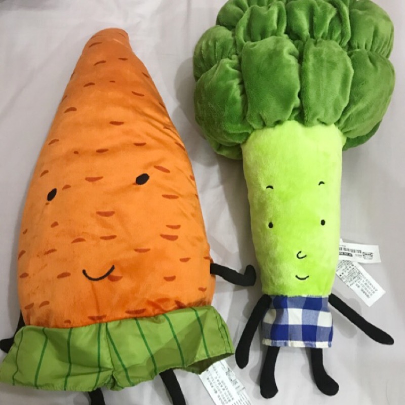 Ikea 花椰菜 紅蘿蔔 布偶 擺飾