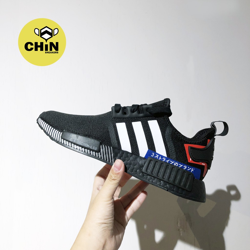 ☆CHIN代購☆ADIDAS NMD R1 黑白 黑紅 三葉草 日文 藍紅 日文字 boost EF1734 現貨