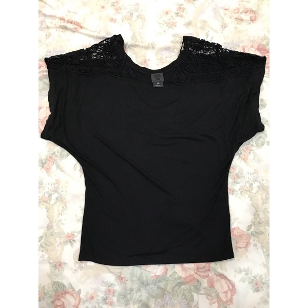 Anna Sui安娜蘇黑色蕾絲寬袖造型上衣size:M/L