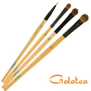Galatea葛拉蒂 彩顏系列 馬毛閃亮眼影刷4支組(彩妝刷具/化妝刷/眼影刷/眼線刷/遮瑕刷)