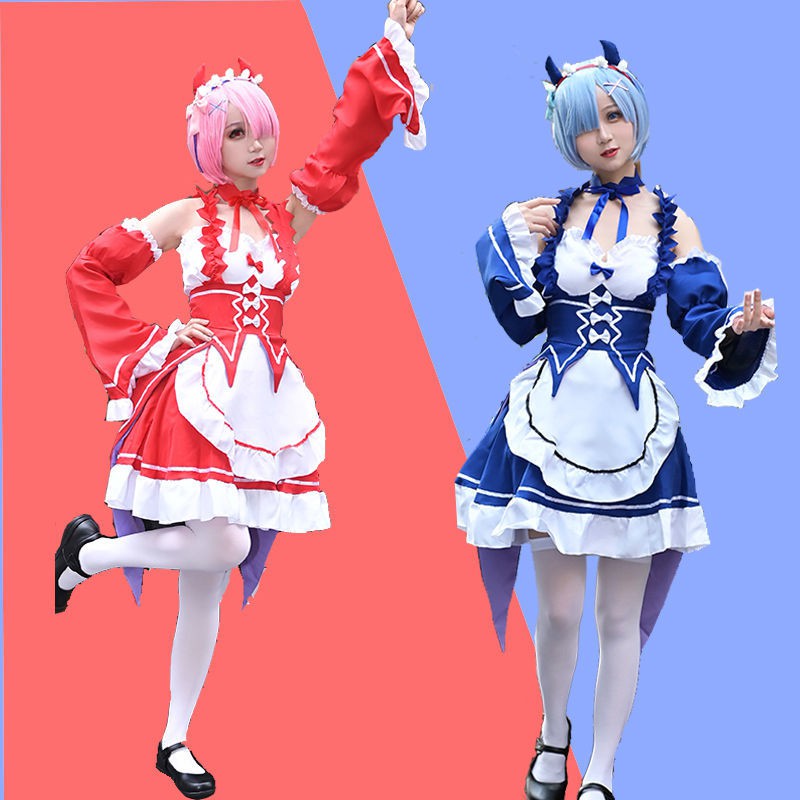 Cosplay服装二次元动漫服装蕾姆cos服拉姆雷姆惡魔女仆裝從零開始的異世界生活cosplay服裝 蝦皮購物