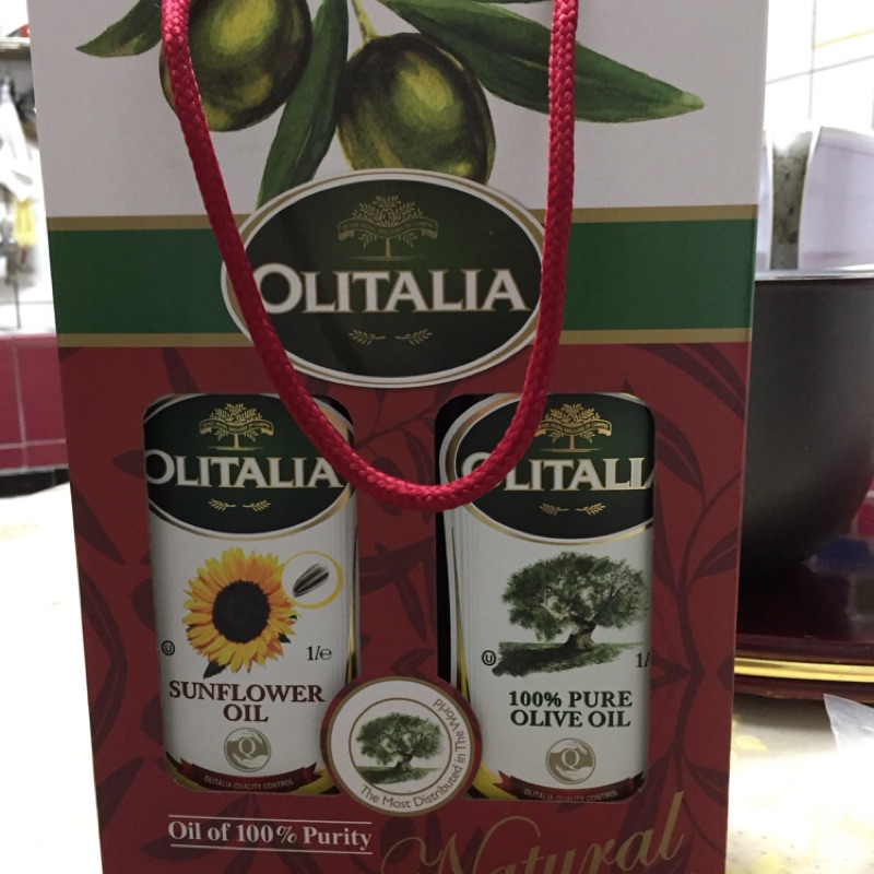 奧利塔 純橄欖油 / 葵花油 各一公升 全新禮盒裝