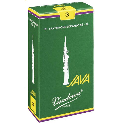 【現代樂器】法國 Vandoren JAVA 綠盒 Soprano Sax 高音薩克斯風 3號 竹片 10片裝