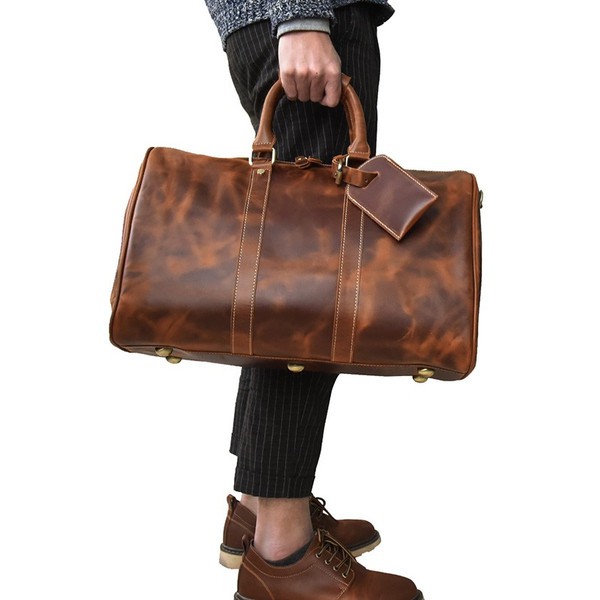 代購幫日本代購代標 旅行鞄メンズ本革帰省鞄トラベル鞄男性イタリア風 蝦皮購物