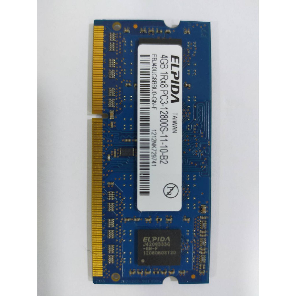 ELPIDA爾必達 4GB 1Rx8 PC3-1288S DDR3 NB 筆電用 記憶體 (二手良品)