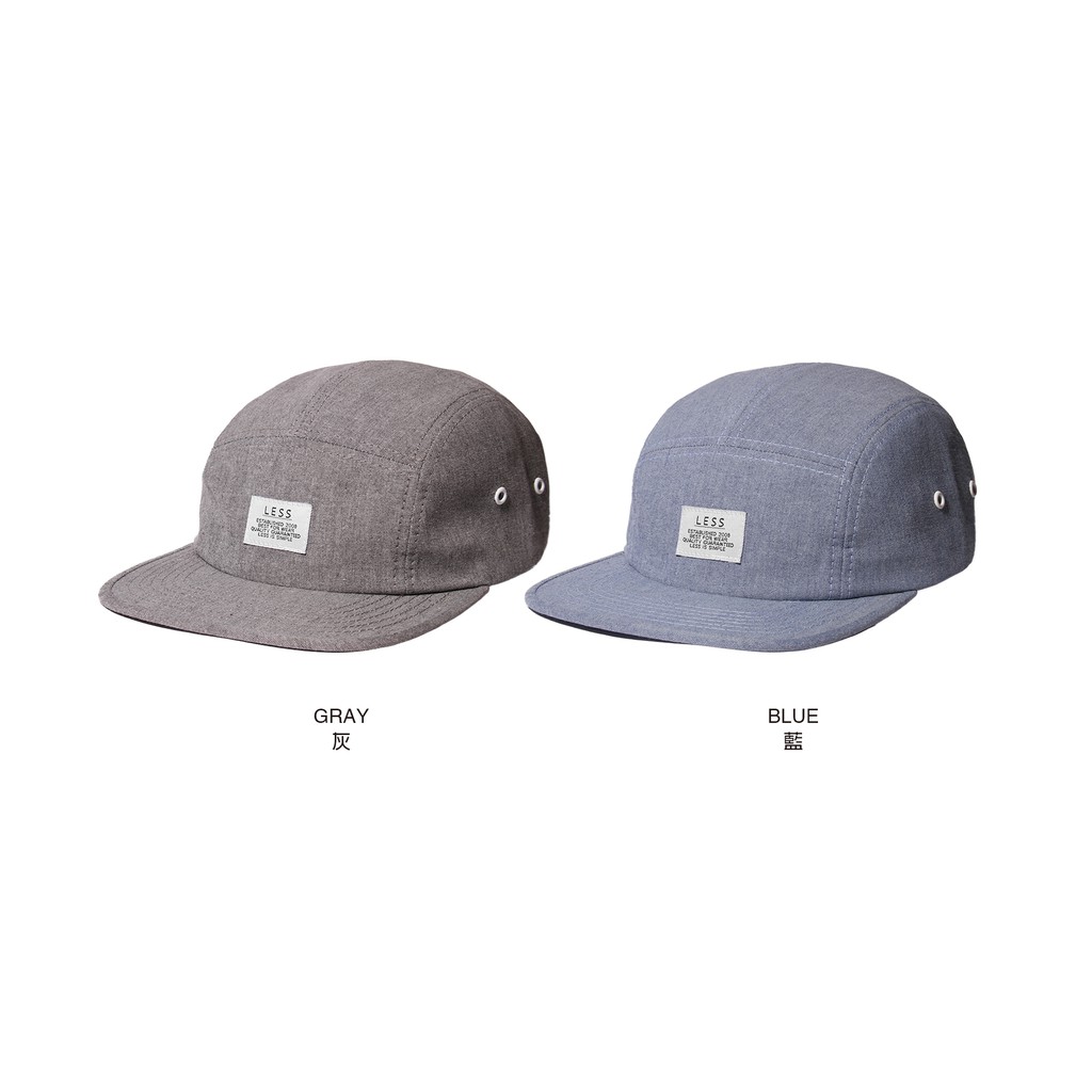 LESSTAIWAN ▼ LESS - SIMPLE LOGO CAMP CAP (Gray, Blue) 五片帽五分割