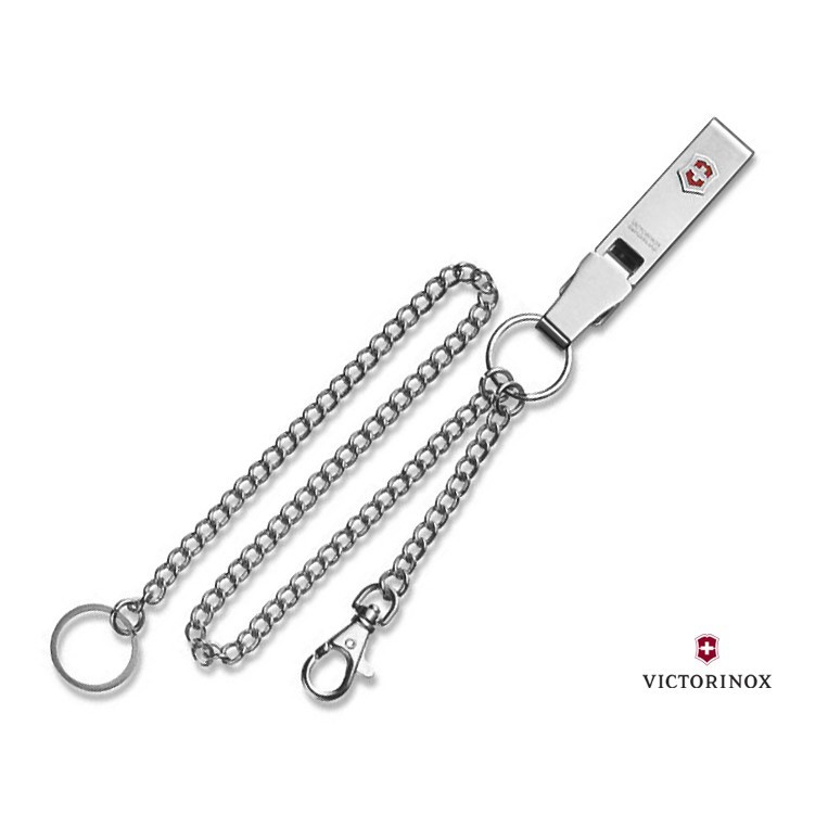 瑞士 維氏VICTORINOX 配件 不鏽鋼長短雙鍊鑰匙圈(4.1860)有原廠包裝