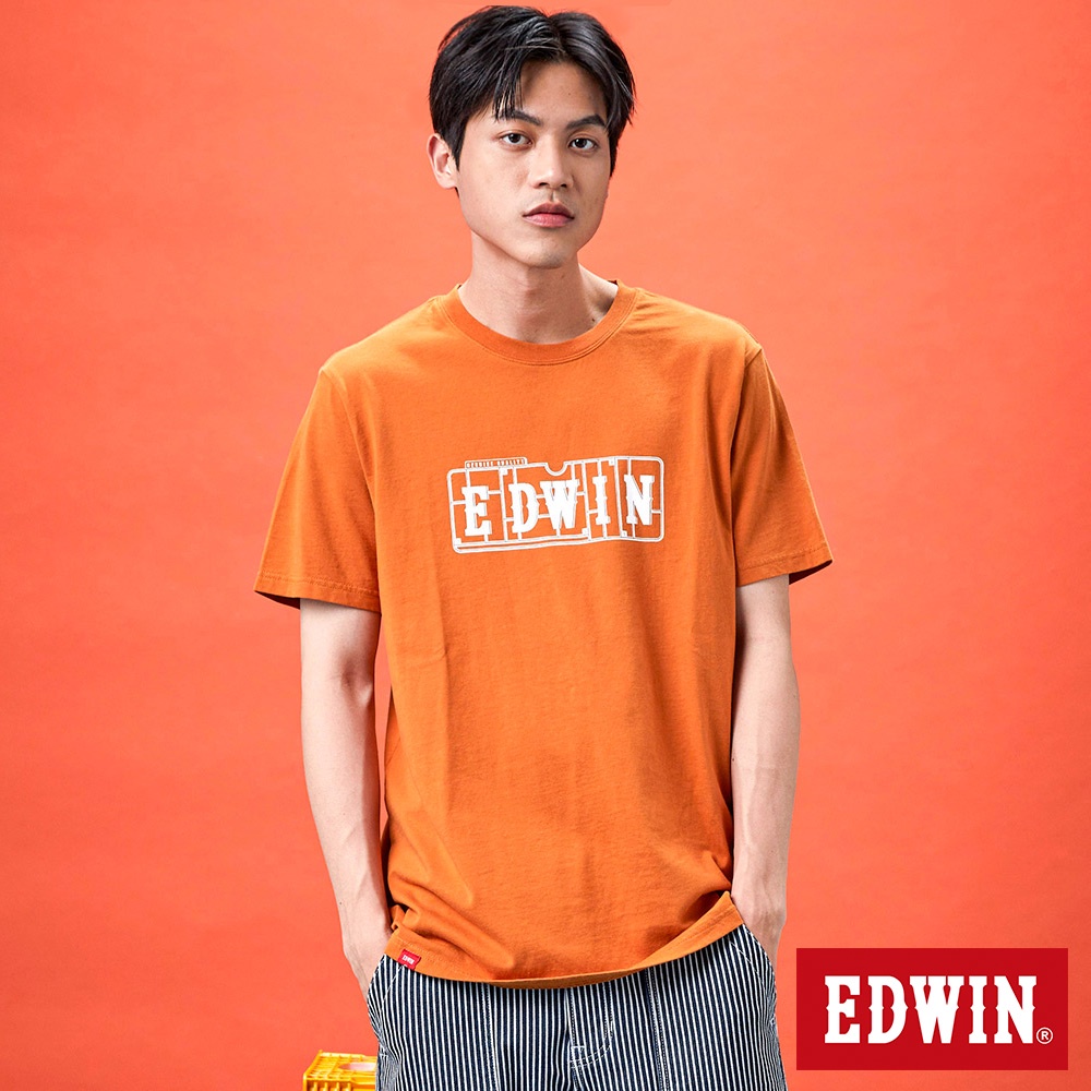 EDWIN 網路獨家 模型LOGO短袖T恤(黃褐色)-中性款