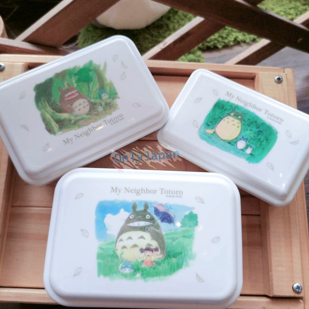 日本進口 378232 日本製 3入 收納盒 龍貓水彩 宮崎駿 龍貓totoro 吉卜力 水果盒 保鮮盒 密封盒 便當盒