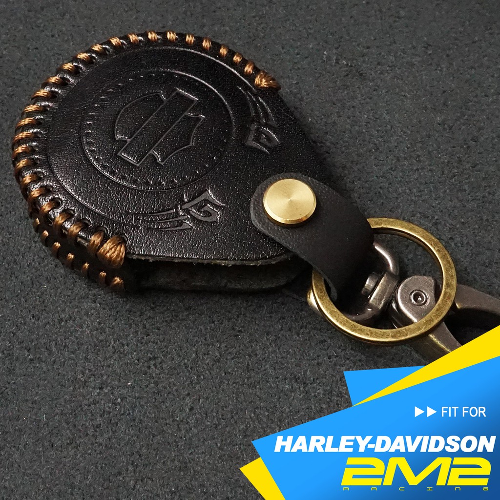 【2M2】HARLEY-DAVIDSON 哈雷重機鑰匙 感應扣 智慧型鑰匙皮套 義大利植鞣革皮套 鑰匙圈 鑰匙皮套烙印款