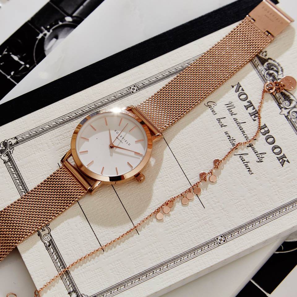【Rosefield】紐約時尚手錶女錶現貨，首賣特價85折，玫瑰金金屬鍊條錶帶，錶面33mm可用於Cluse，保證正品