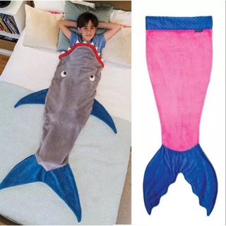超人氣鯊魚美人魚可愛造型兒童保暖午休冷氣房睡袋