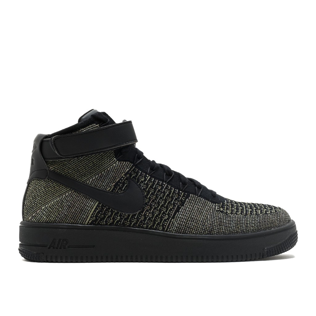 Nike Air Force 1 Flyknit Mid 黑 817420-301【逢甲 FUZZY】