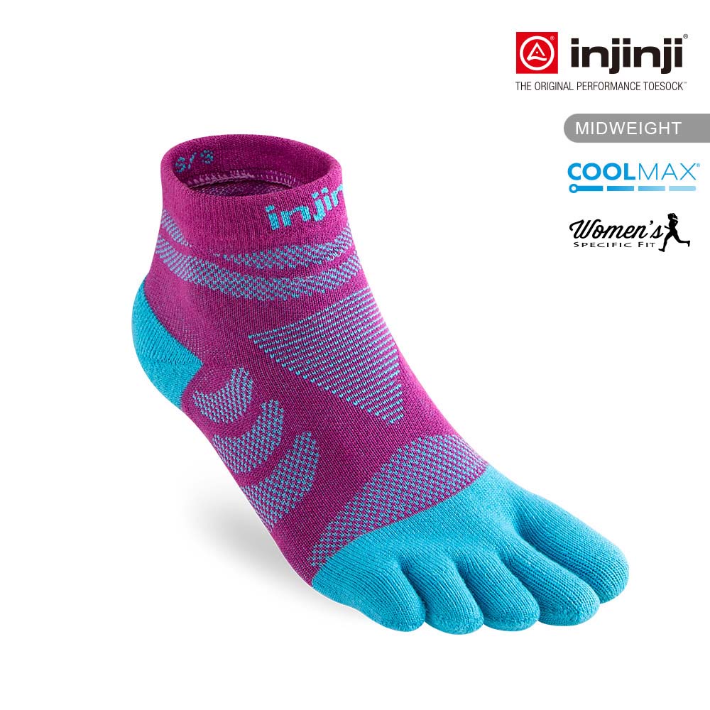 【injinji】女 Ultra Run終極系列五趾短襪 (果醬紫) - NAA69 | 避震緩衝 推薦路跑用 馬拉松襪