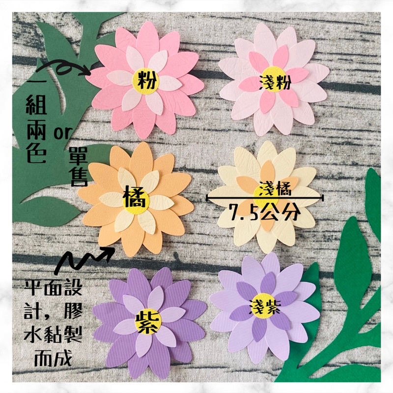 C.S小屋♥紙雕✨7.5cm大麗花🌸手作DIY材料包 紙花 婚禮佈置 丹迪紙 手工剪裁 教室佈置 辦公室學校佈告欄公告欄