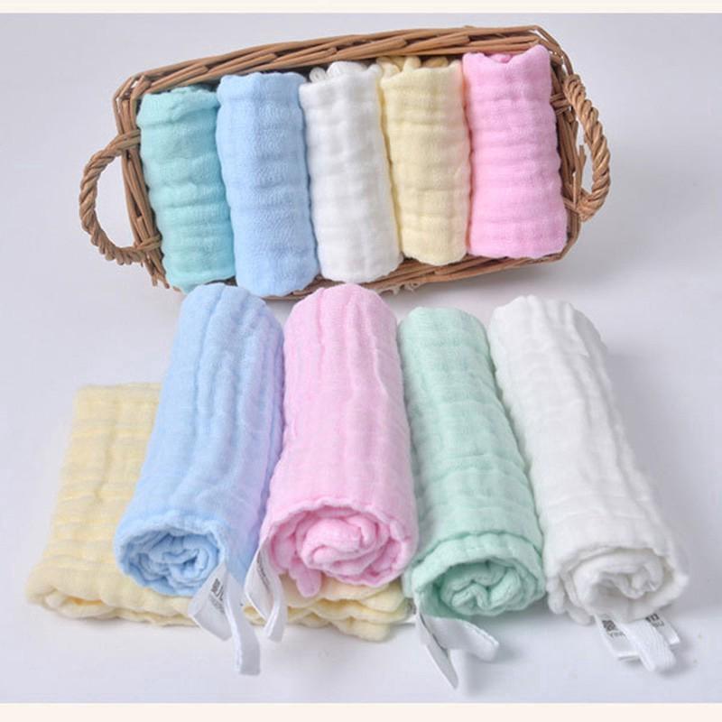 紗布嬰兒口水巾嬰兒浴巾純色純棉方形手帕