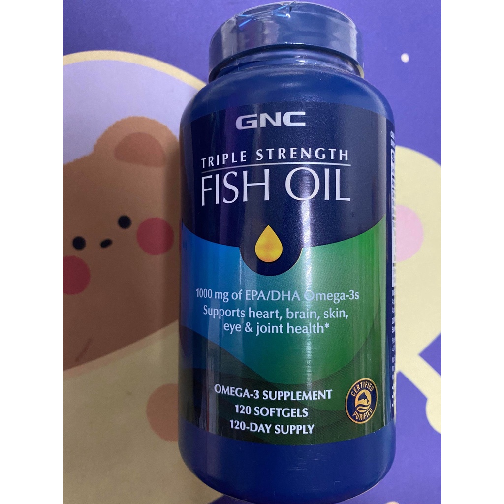 美國GNC健安喜 TRIPLE STRENGTH  Fish Oil  一般型120顆  三倍效深海魚油 ~現貨1罐