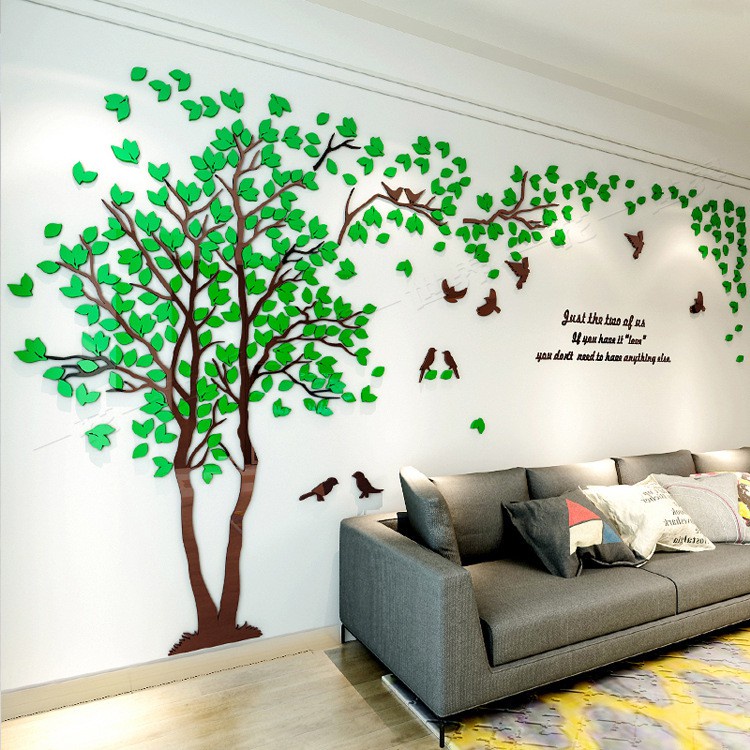【Zooyoo壁貼】3D立體水晶牆貼 情侶樹大樹壓克力壁貼 創意客廳貼畫 電視背景牆裝潢 房間裝飾 壁貼