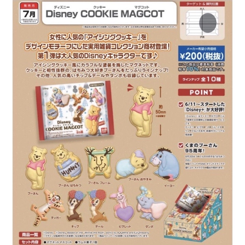 ❤️現貨❤️ Disney COOKIE MAGCOT 迪士尼 餅乾磁鐵 小熊維尼（單抽）