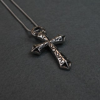 立體 十字架 雕刻 鋼飾 墜飾項鍊【天堂精品服飾】
