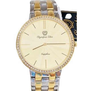OP奧柏錶 女 鑲鑽金框半金鋼帶 石英腕錶 (58060DLSK) 34mm