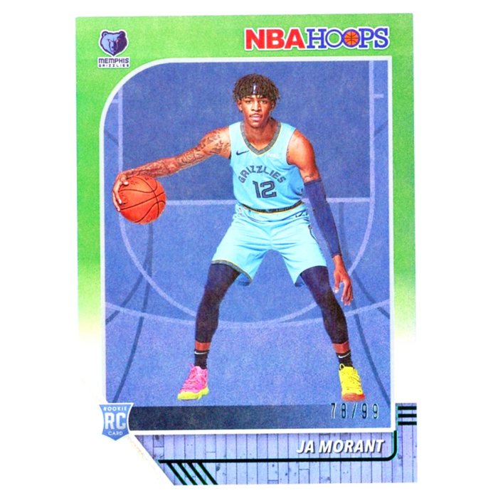 限量99張綠亮！(RC) 灰熊一哥 Ja Morant 正規NBA Hoops Green Holo Rookie版