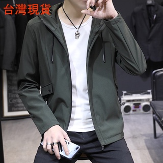 【臺灣現貨】男生春秋外套 連帽外套 男生風衣外套 學生外套 青年外套 風衣男 夾克外套 防風防潑水 工裝外套休閑時尚百搭