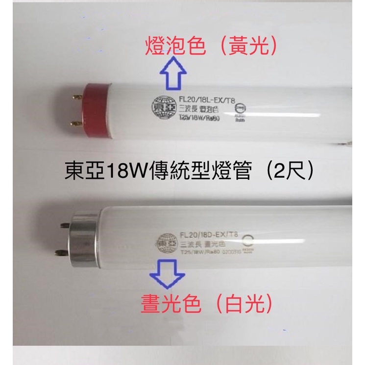 東亞FL20/T8日光燈燈管東亞FL18D燈管東亞T82尺傳統型燈管