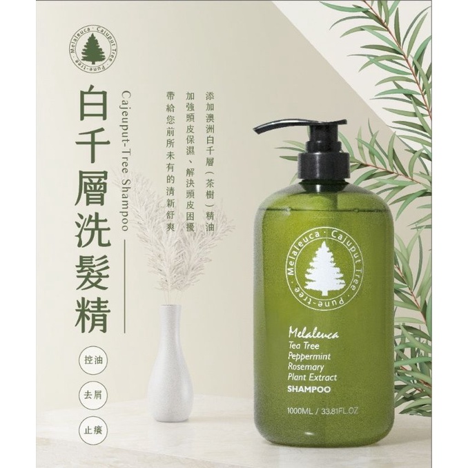白千層茶樹精油洗髮精1000ml（涼感），控油、去屑、止癢