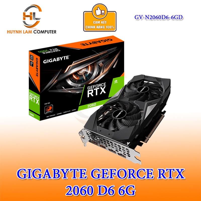 技嘉 GeForce RTX 2060 6GB D6 顯卡 (GV-N2060D6-6GD) - 正品 Vien Son