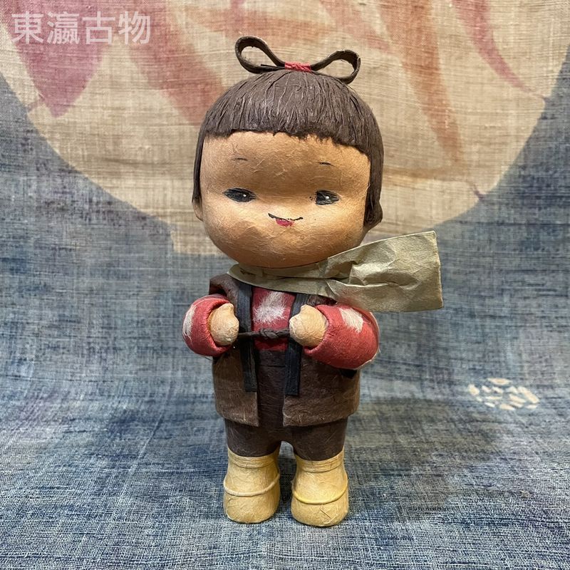 【東瀛古物】日本昭和公仔 和紙手作娃娃 和紙工藝