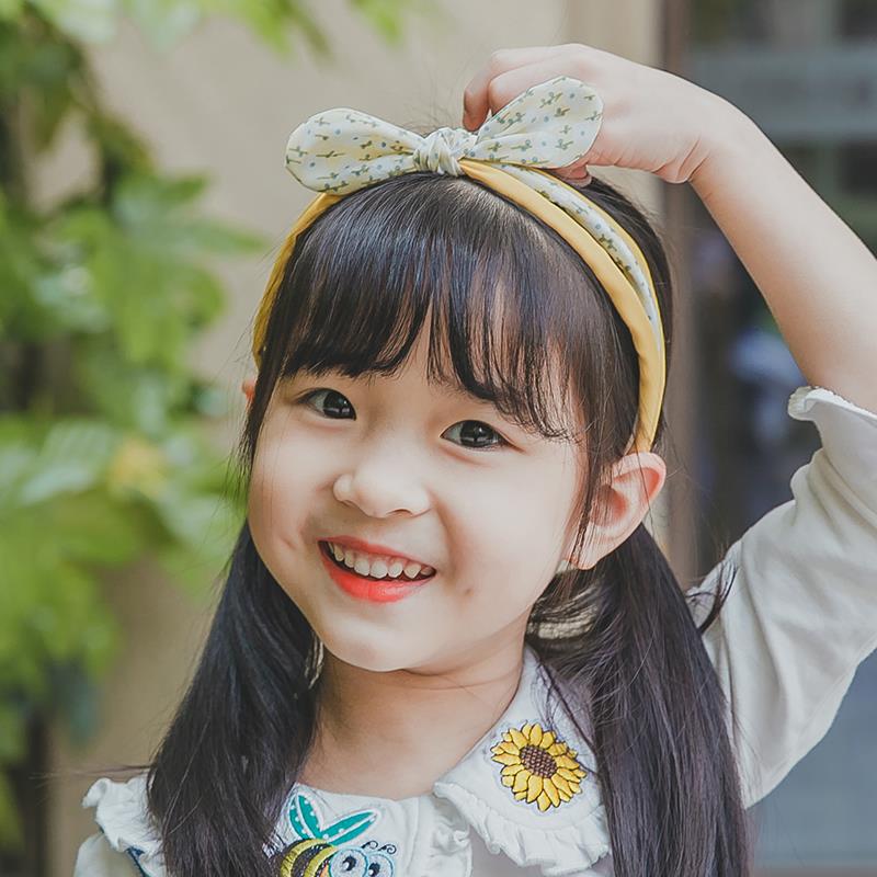 韓國兒童碎花髮箍 防滑不勒頭 女寶寶可愛兔耳朵發卡 小清新甜美女童頭扣【IU貝嬰屋】
