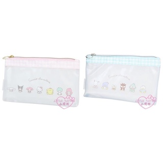 ♥小玫瑰日本精品♥Hello Kitty美樂蒂 酷洛米 雙子星 三麗鷗 筆袋 透明 收納袋 小物袋 化妝包~3