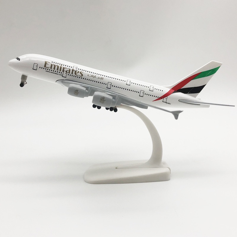 帶起落架阿聯酋航空EMIRATES空客機A380合金仿真金屬飛機模型20cm