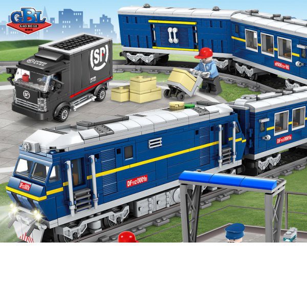 【組裝模型直銷】樂高積木男孩子火車系列兒童玩具益智力拼組裝和諧號高鐵模型電動 niNw