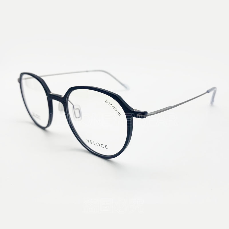 💎 極致輕時尚 💎[檸檬眼鏡] VELOCE VCX001 B25 高透度質感塑鋼與鈦金屬的結合 僅10克重量 霧黑色