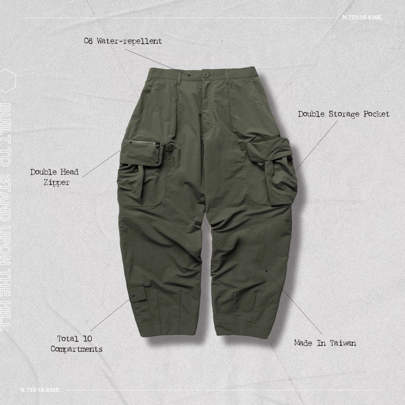 Goopi MT-03 Wide Cargo Pants - Sage Green