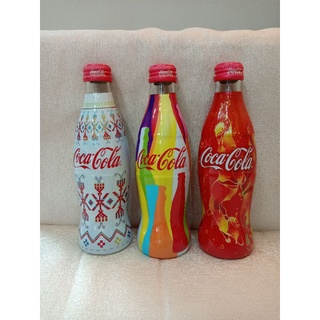 台灣 可口可樂 Coca Cola 250ml 250毫升 125週年紀念瓶 曲線瓶 包膠瓶 玻璃瓶 紅旋蓋 三瓶一組